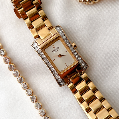 Citizen Crystal Bezel Gold Tone Watch, product photograph 5.