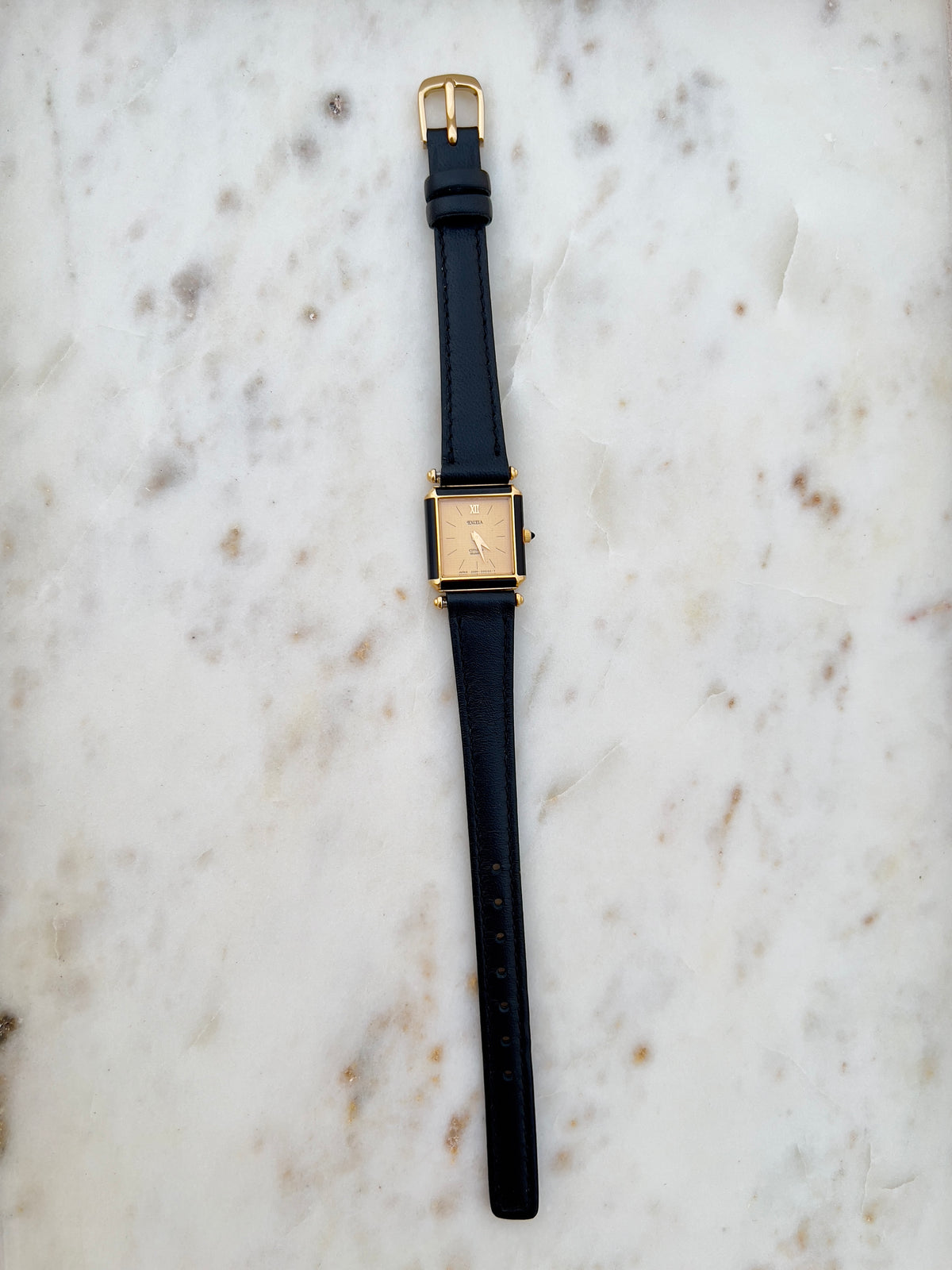 Citizen Excela Champagne Square Black Accent Women's Watch — product photograph 6, Gilded Hour NZ.