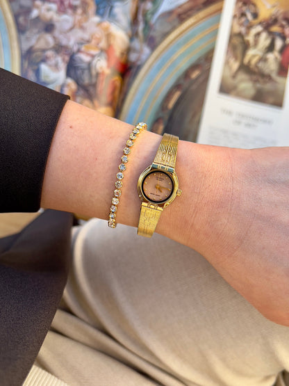 Citizen Pink Dial Gold Patterned Bracelet Women’s Watch — product photograph 2, Gilded Hour NZ.
