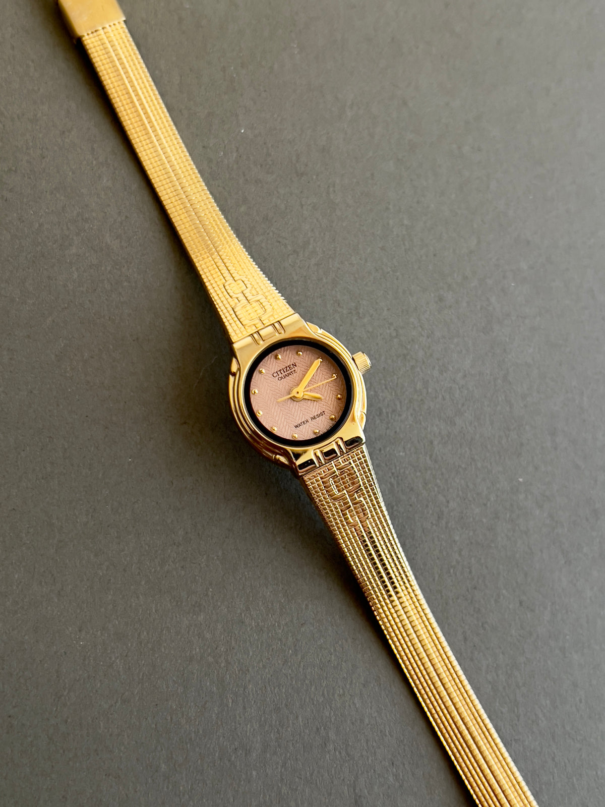 Citizen Pink Dial Gold Patterned Bracelet Women’s Watch — product photograph 8, Gilded Hour NZ.