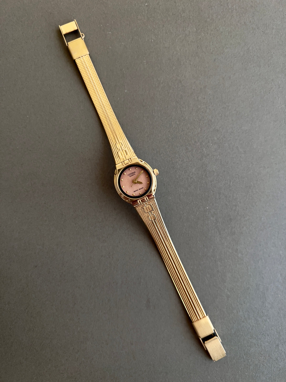 Citizen Pink Dial Gold Patterned Bracelet Women’s Watch — product photograph 9, Gilded Hour NZ.