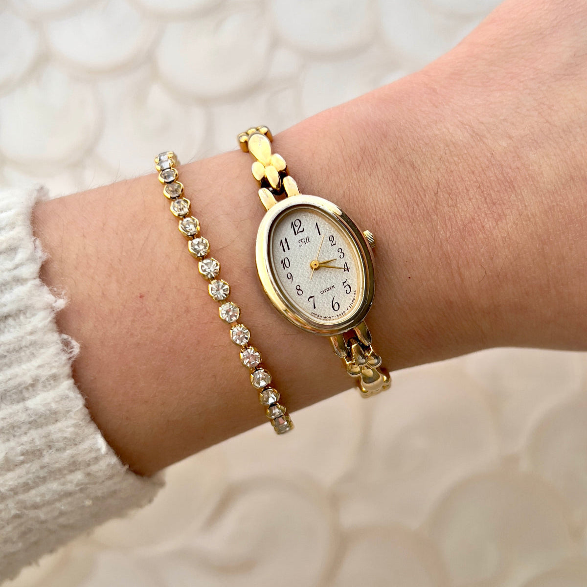 Citizen Fill Textured Arabic Dial Gold Tone Women's Watch | Product photograph 2