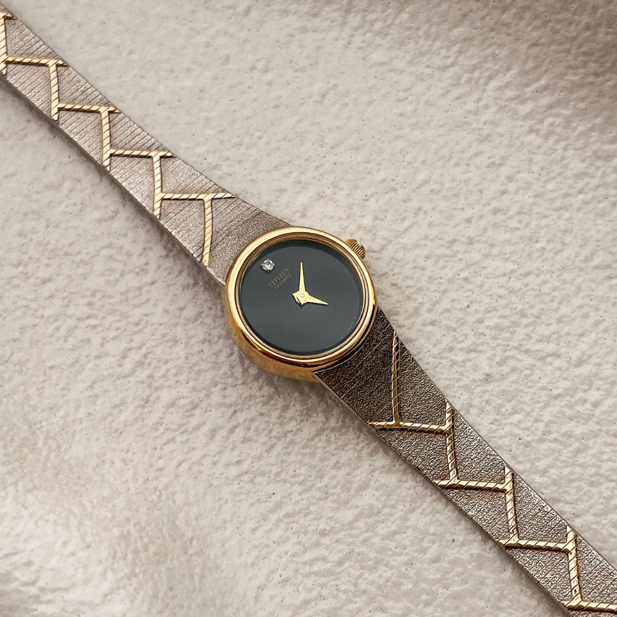 Citizen Black Dial Two Tone Bracelet Watch, product photograph 1.