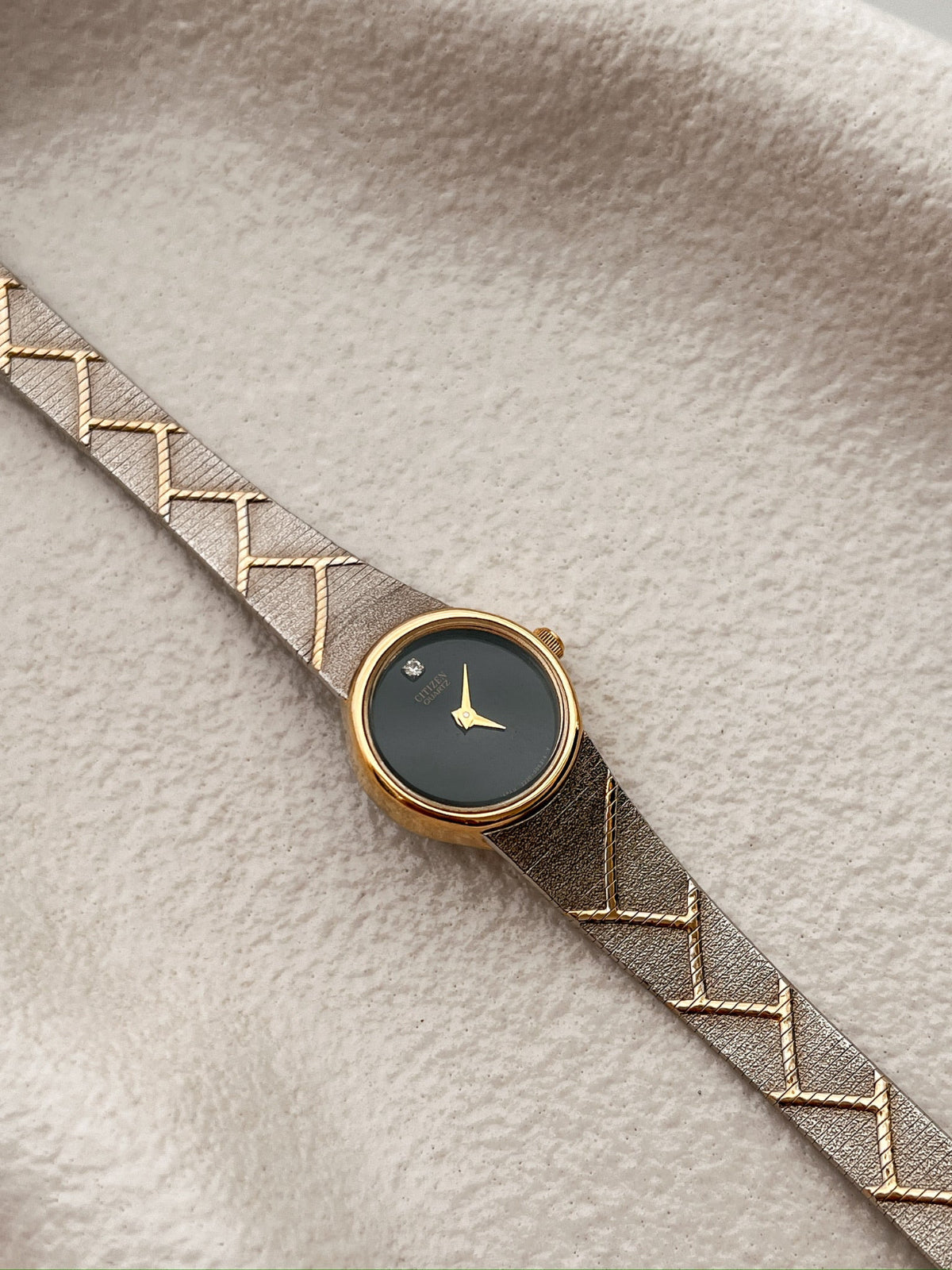 Citizen Black Dial Two Tone Bracelet Watch, product photograph 2.