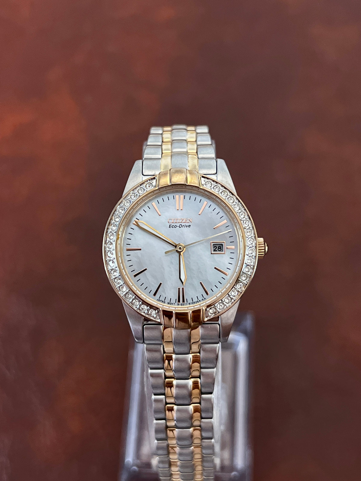 Citizen Eco Drive Pearl Dial Crystal Watch, product photograph 2.
