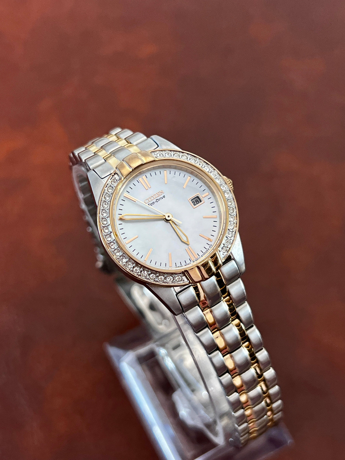 Citizen Eco Drive Pearl Dial Crystal Watch, product photograph 3.