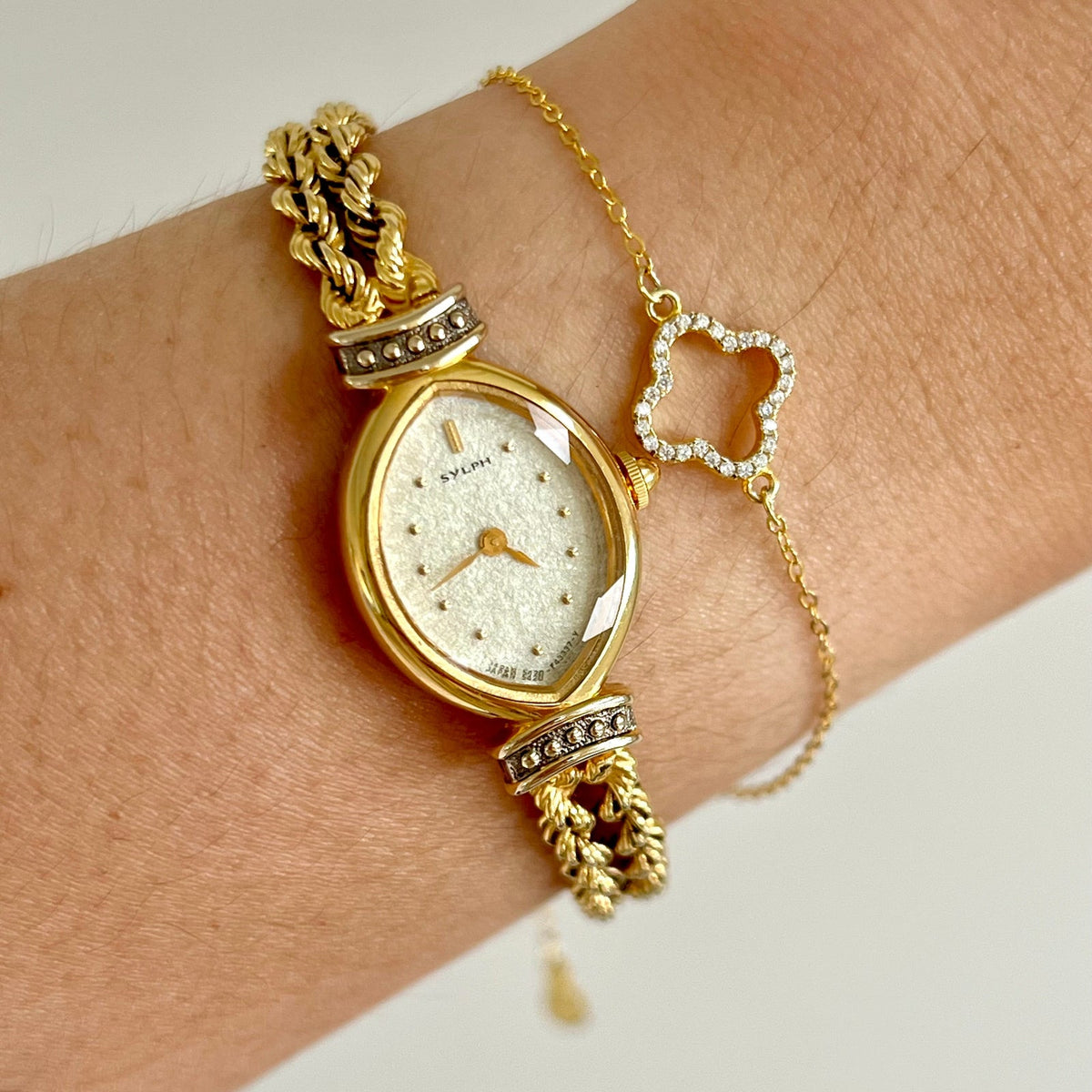 Citizen Sylph oval gold-tone ladies watch, front.