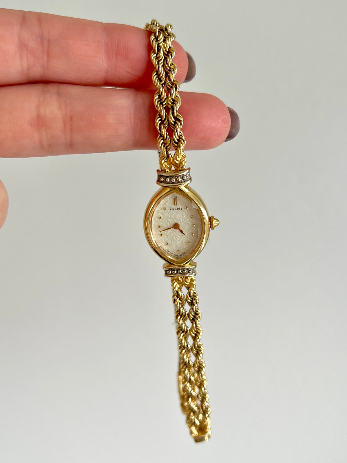 Citizen Sylph oval gold-tone ladies watch, wrist.