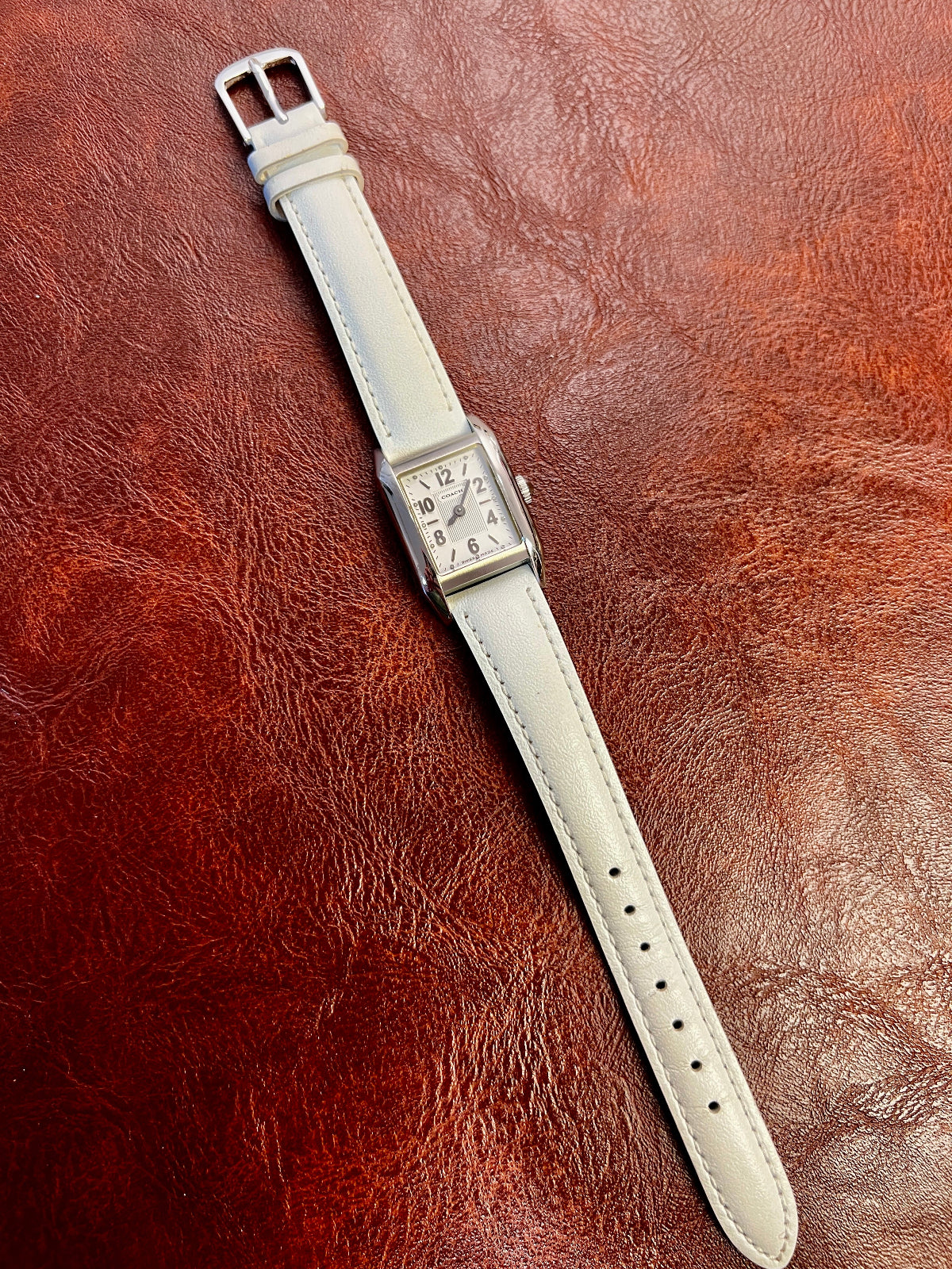 Coach Tank Woman's Watch with Bold Dial, front view of a vintage women's watch at Gilded Hour.