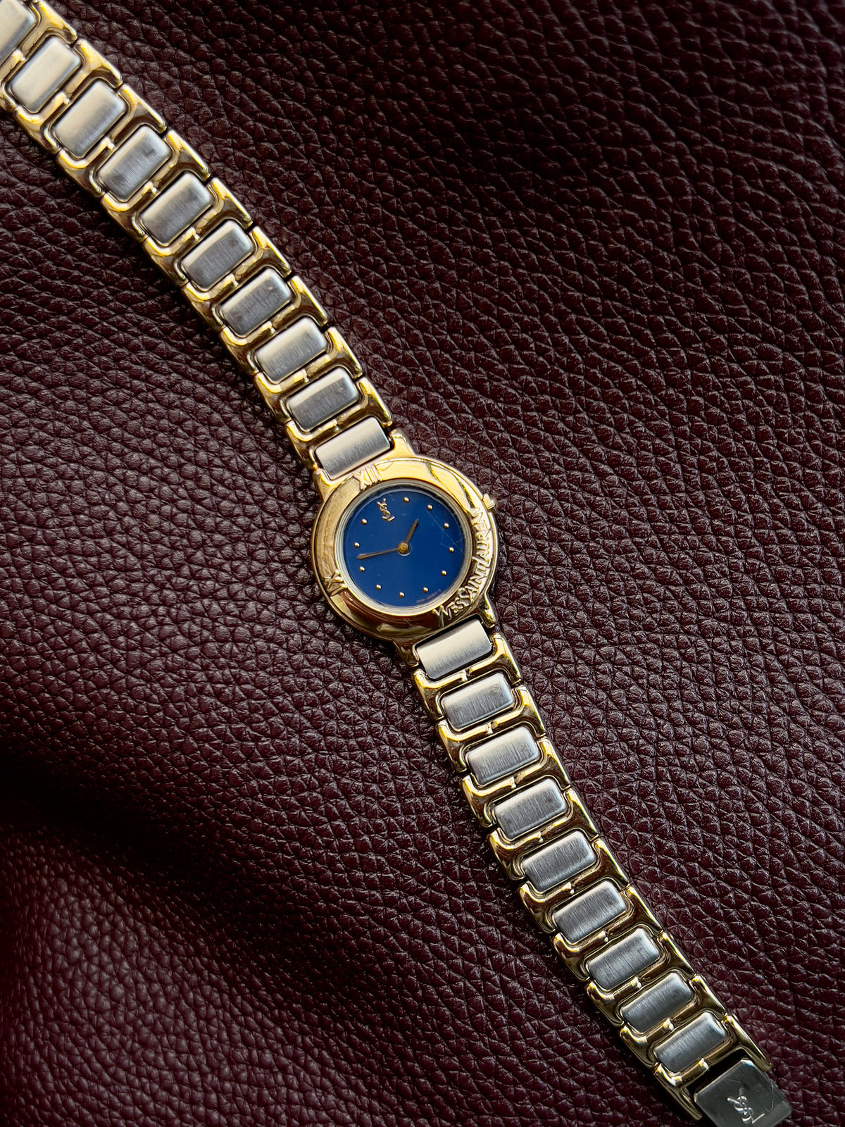 Yves Saint Laurent Blue Dial Two Tone Women’s Watch — product photograph 2, Gilded Hour NZ.