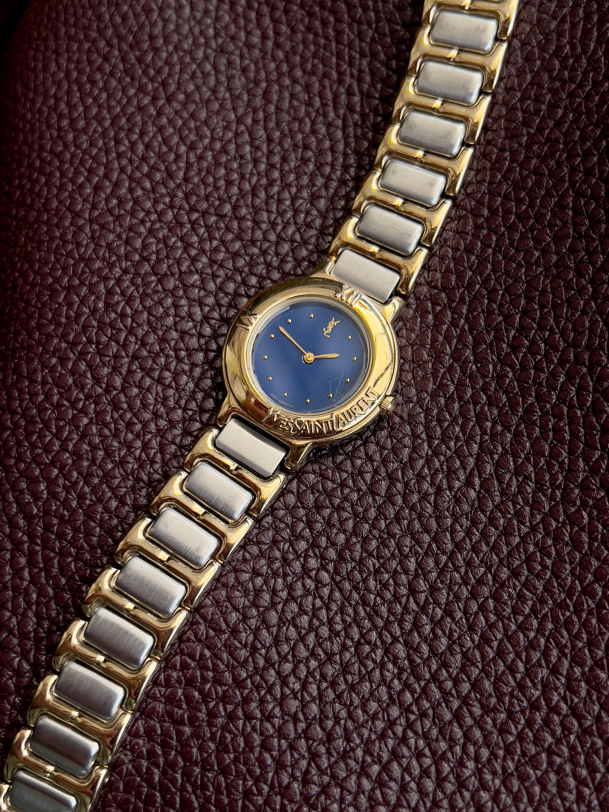 Yves Saint Laurent Blue Dial Two Tone Women’s Watch — product photograph 3, Gilded Hour NZ.