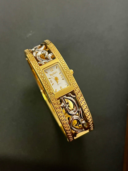 Elgin Rectangular Scrollwork Bangle Women's Watch — product photograph 1