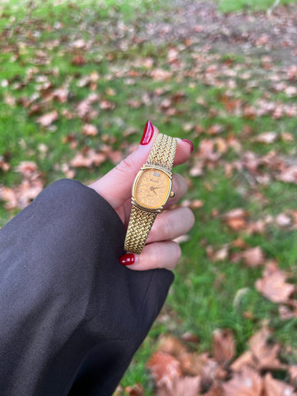 Elgin Gold Marbled Dial Woven Bracelet Women's Watch | Product photograph 5
