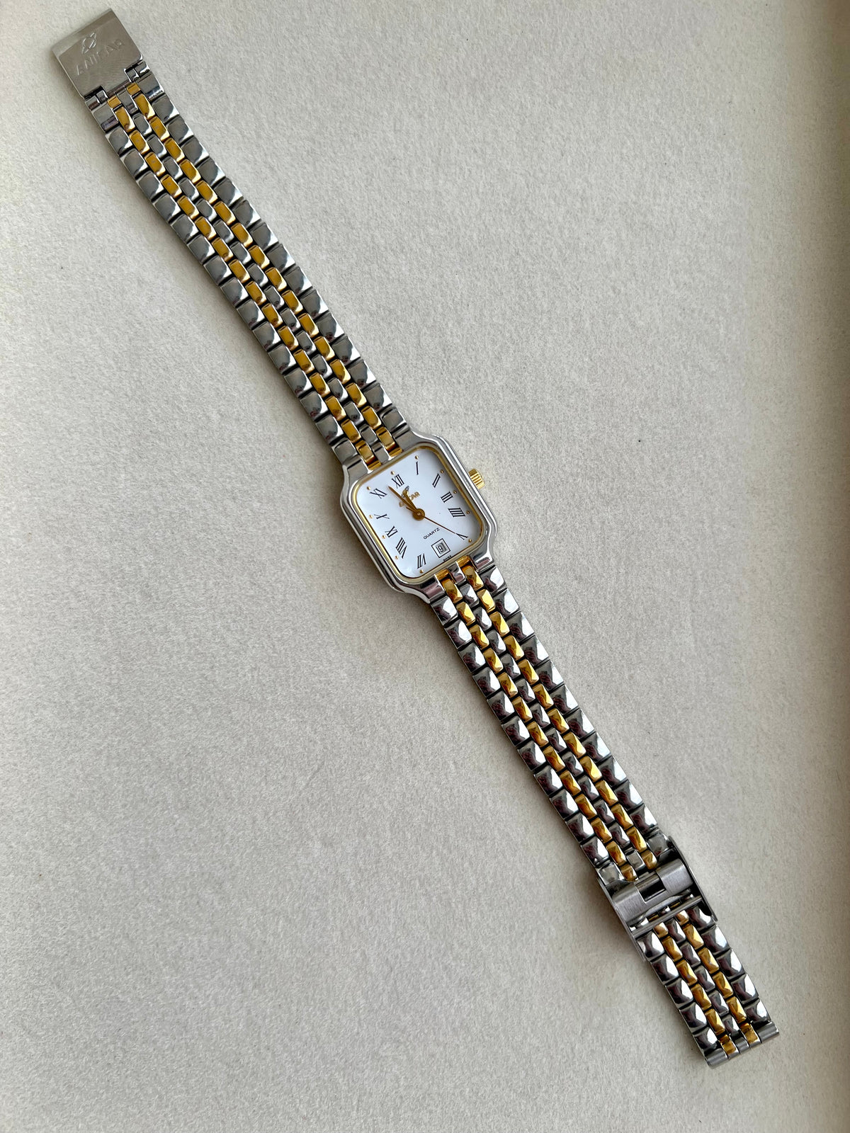 Enicar Two Tone Square Women’s Watch Roman Dial Date, product view 4.