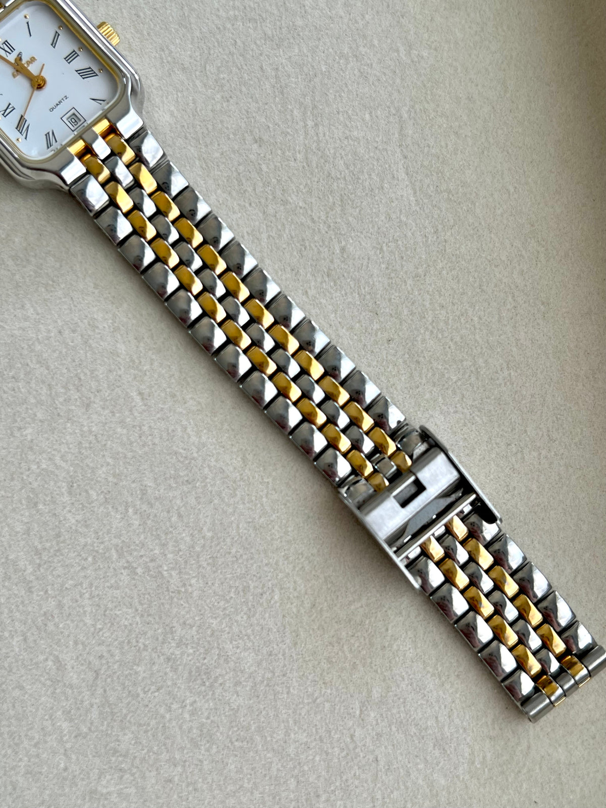 Enicar Two Tone Square Women’s Watch Roman Dial Date, product view 5.