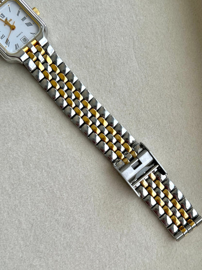 Enicar Two Tone Square Women’s Watch Roman Dial Date, product view 5.