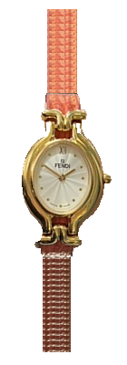 Fendi Chameleon Gold Oval Orange Strap Women’s Watch