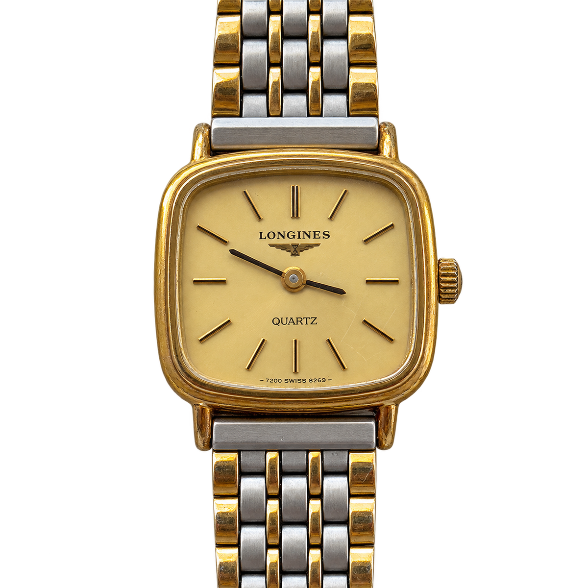 Longines Champagne Cushion Two Tone Women's Watch