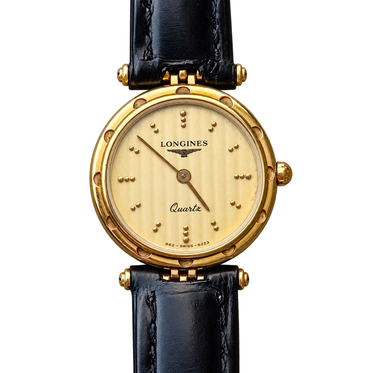 Longines Gold Tone Textured Round Women's Watch