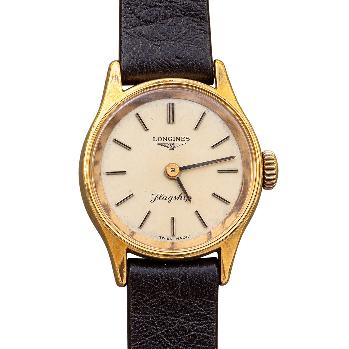 Longines Ivory Dial Gold Round Hand Wound Women’s Watch