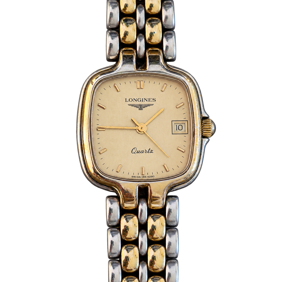 Longines Champagne Dial Two Tone Cushion Date Women’s Watch