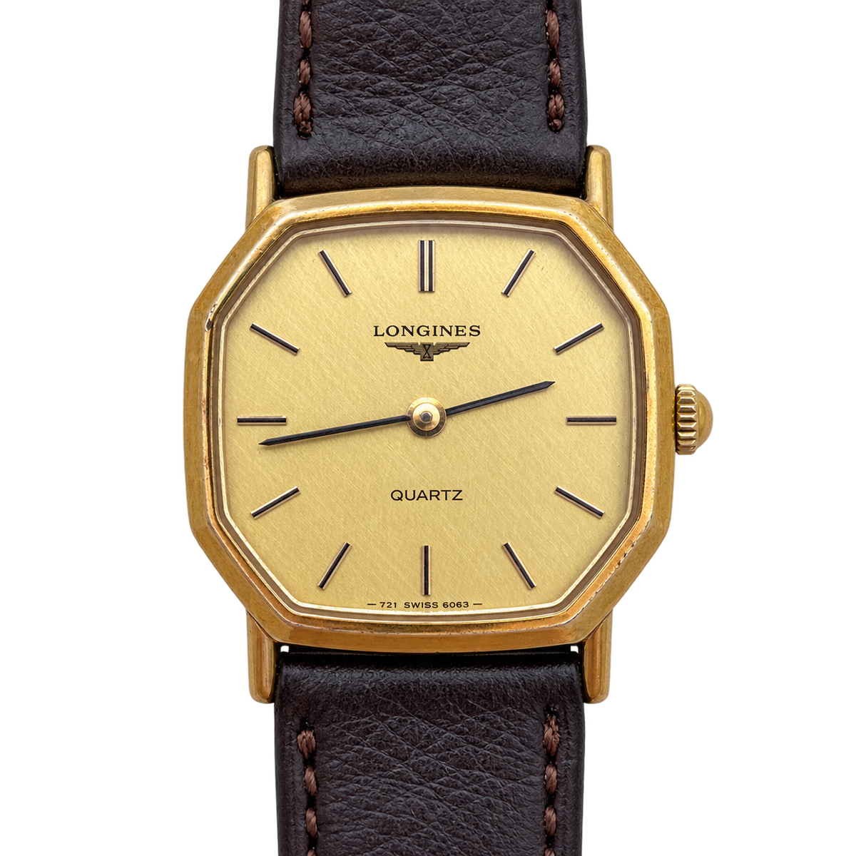 Longines Gold Octagonal Woven Dial Women’s Watch