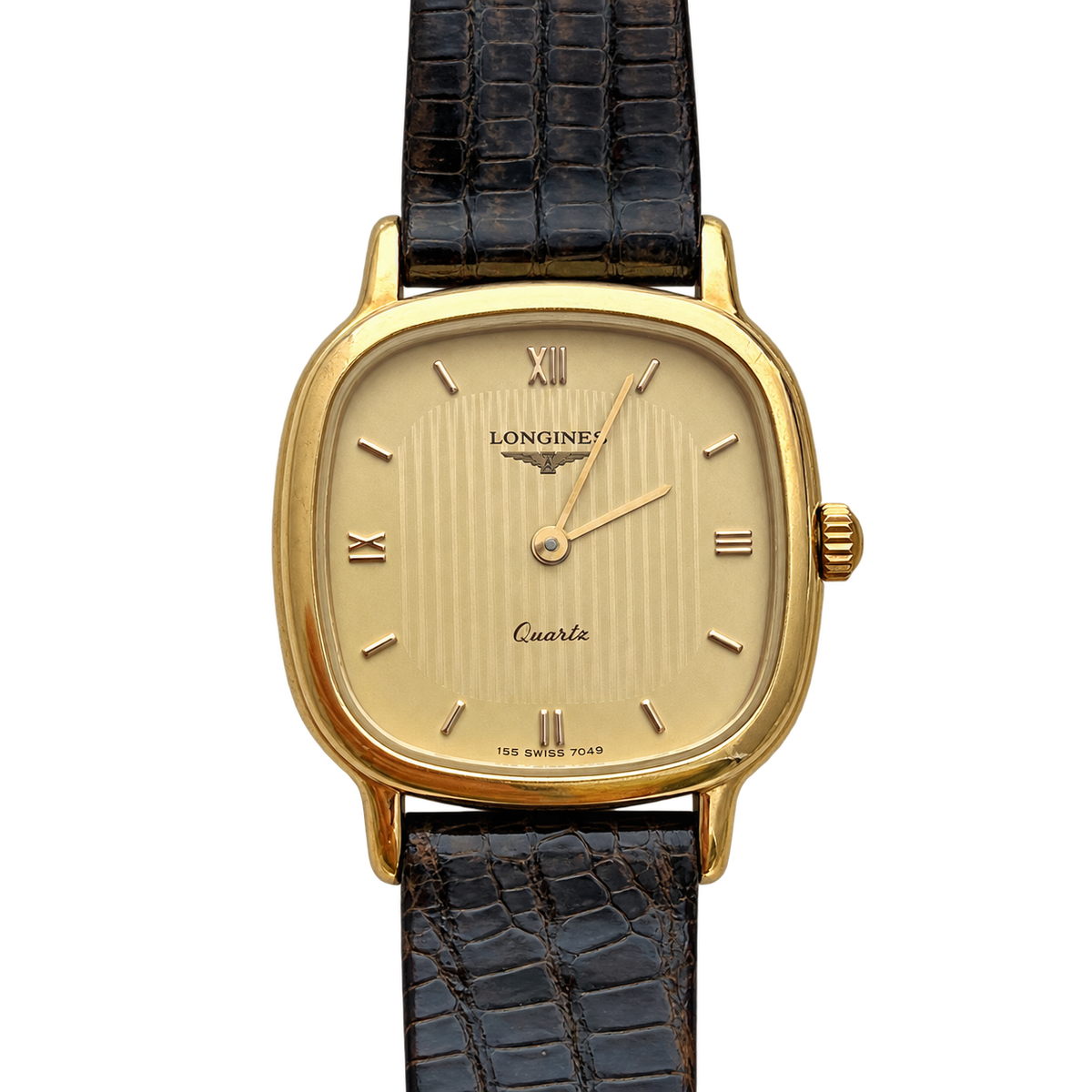 Longines Cushion Champagne Stripe Women’s Watch