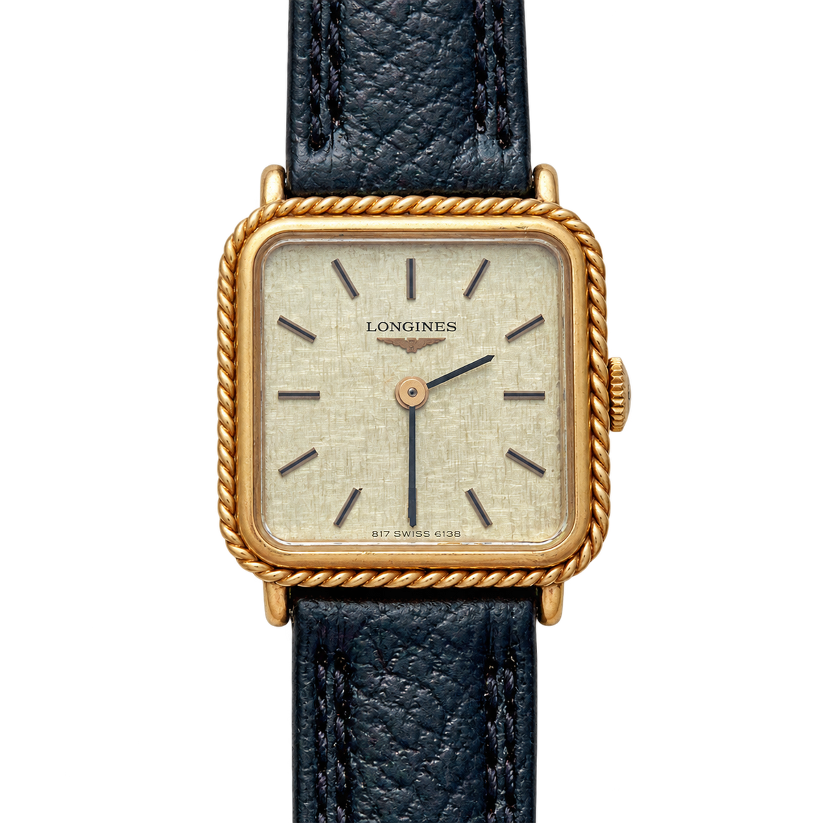 Longines Rope Bezel Linen Dial Leather Women’s Watch