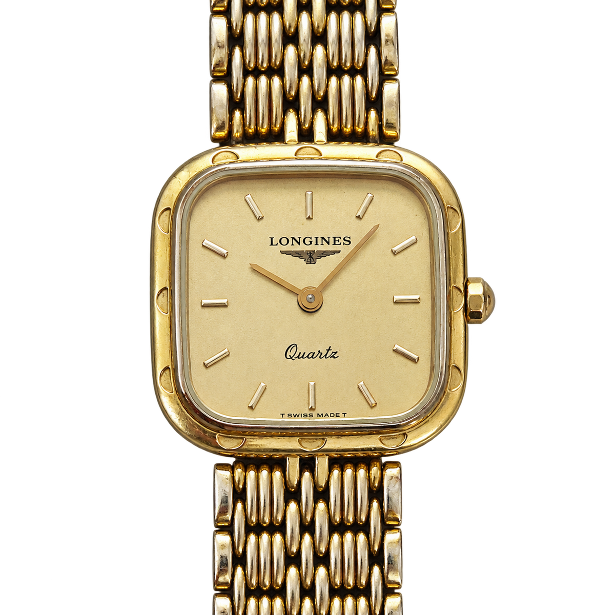 Longines Dimple Bezel Gold Tone Bracelet Watch