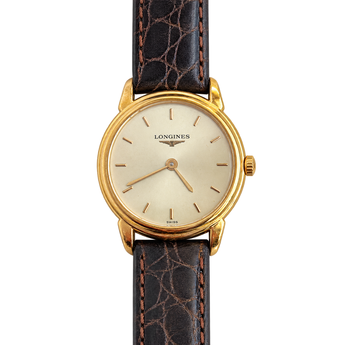 Longines Champagne Sunburst Dial Gold Watch