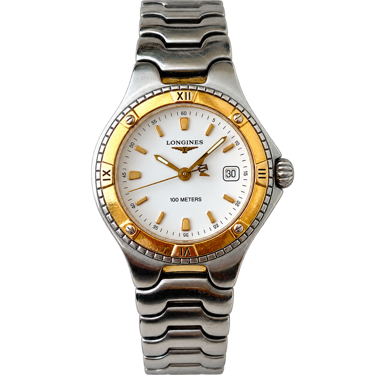 Longines Conquest Two Tone Roman Bezel Date Watch