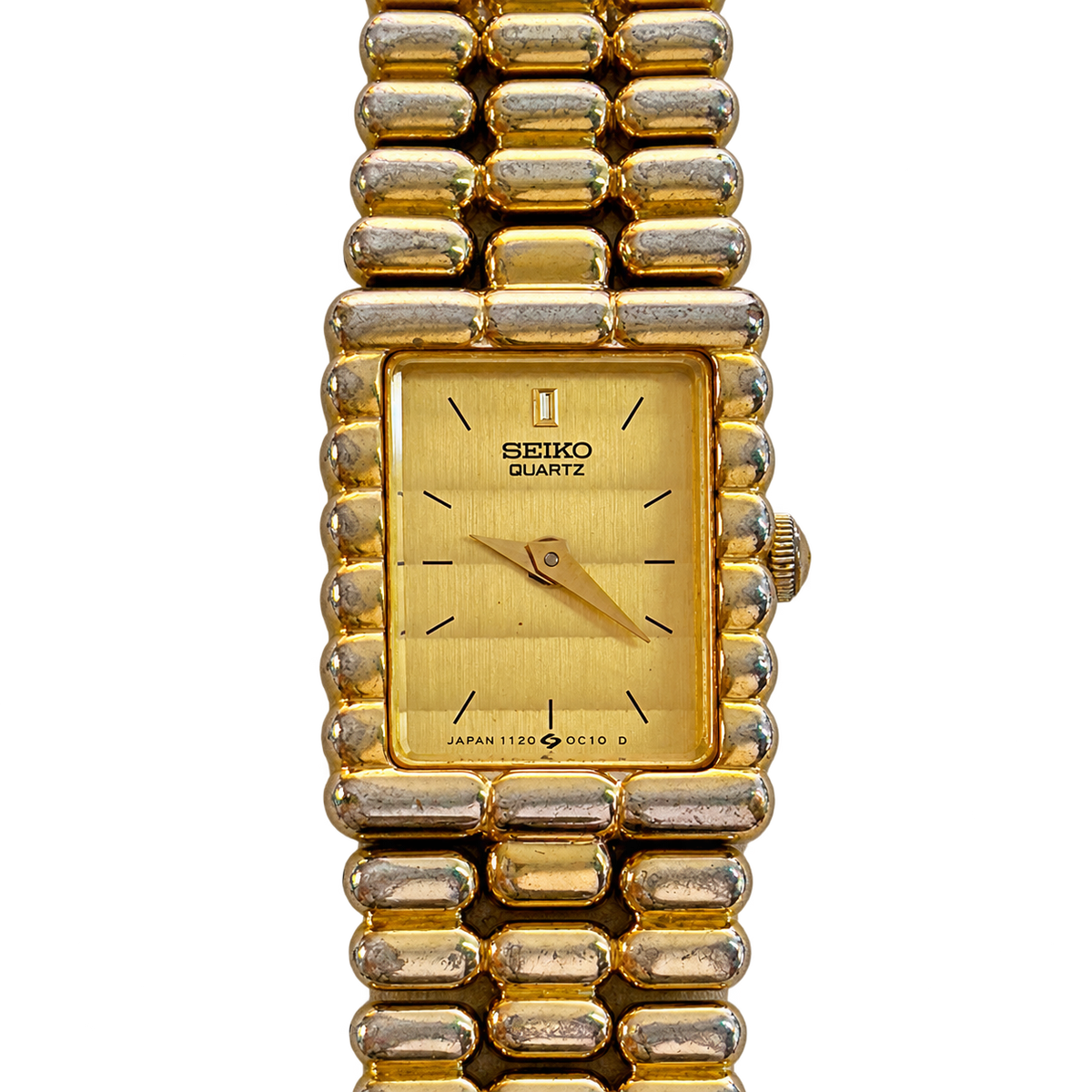 Seiko Woven Dial Tank Rice Bracelet Women's Watch