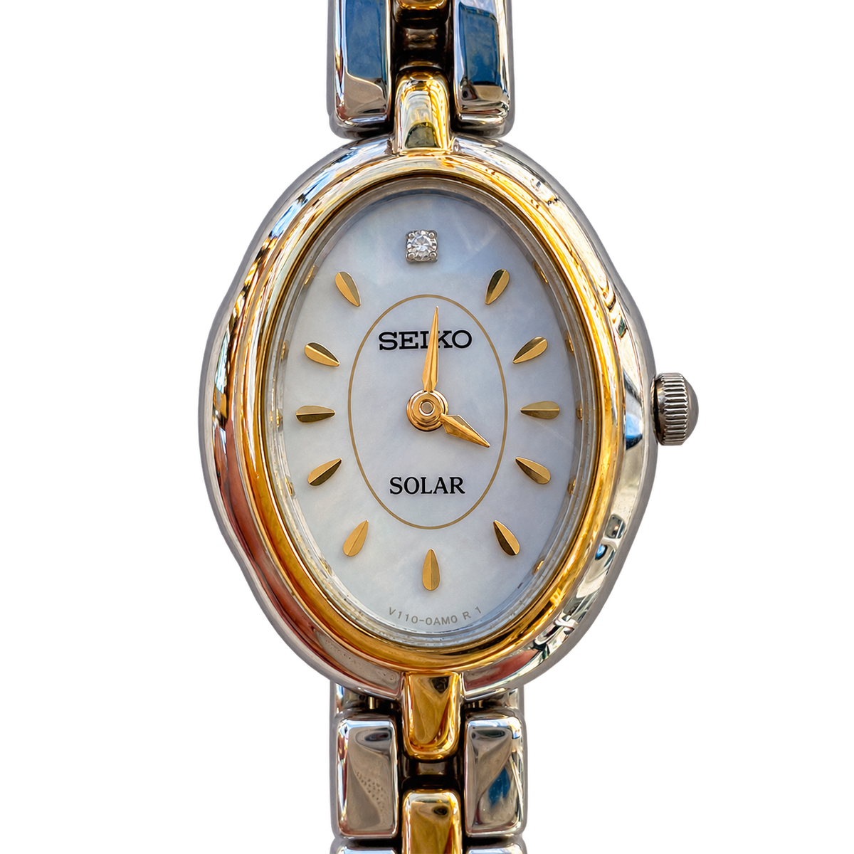Seiko Tissé Solar Pearl Dial Diamond Women's Watch