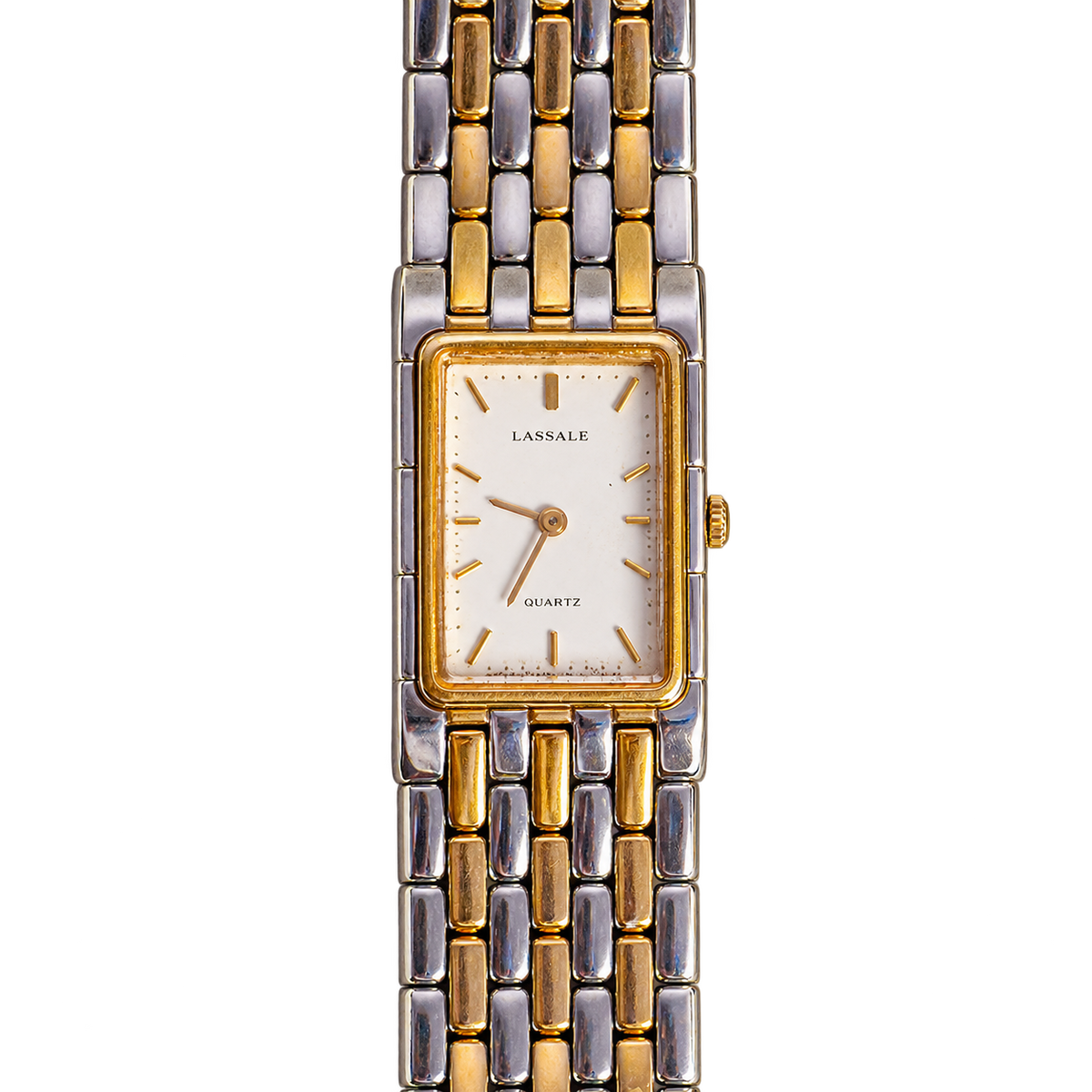 Lassale by Seiko White Dial Two Tone Tank Women's Watch