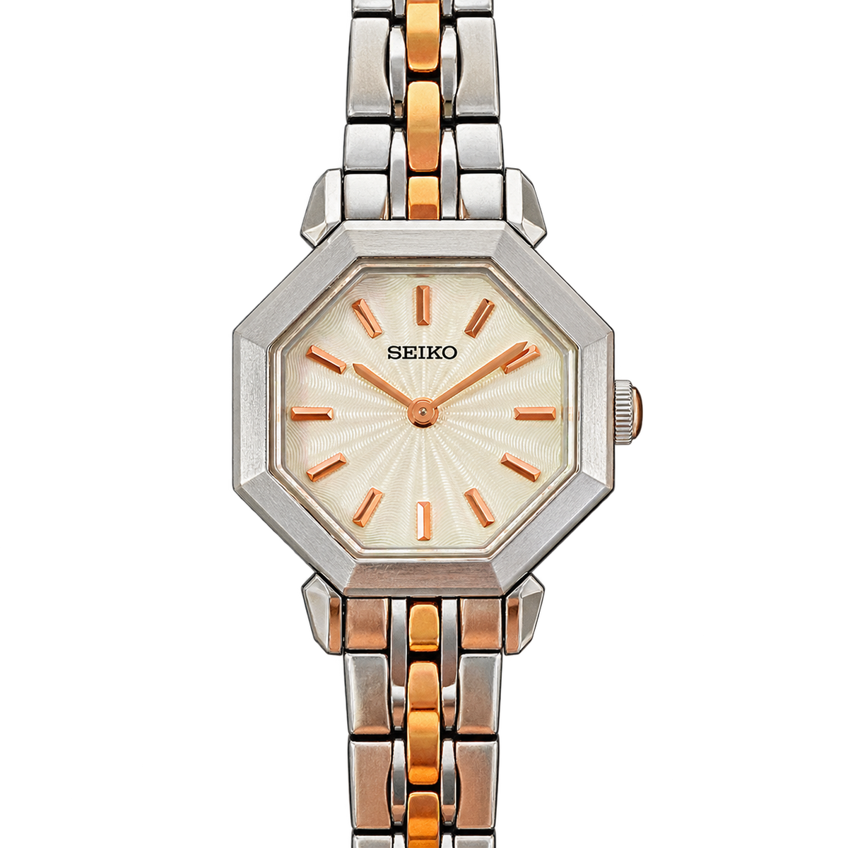 Seiko Octagonal Textured Dial Two Tone Women's Watch