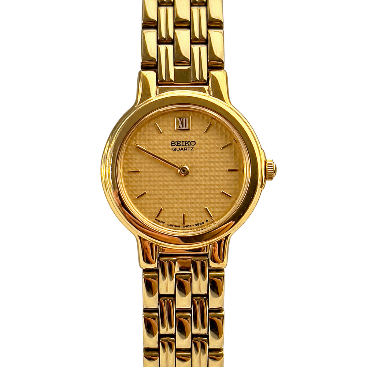 Seiko Champagne Textured Dial Two Tone Women's Watch