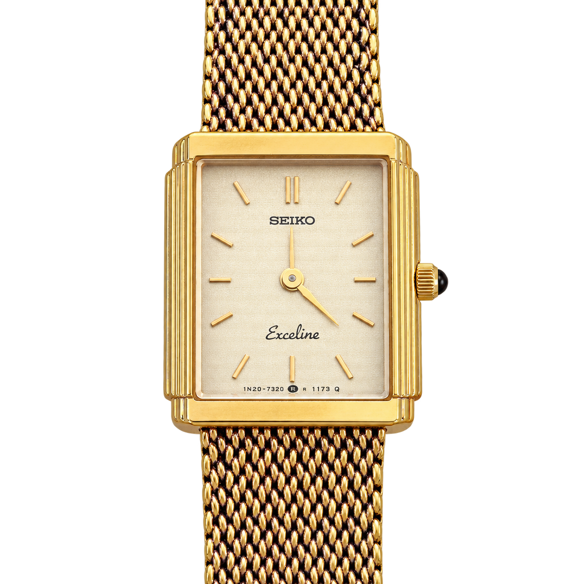 Seiko Exceline Champagne Dial Gold Tone Tank Women's Watch