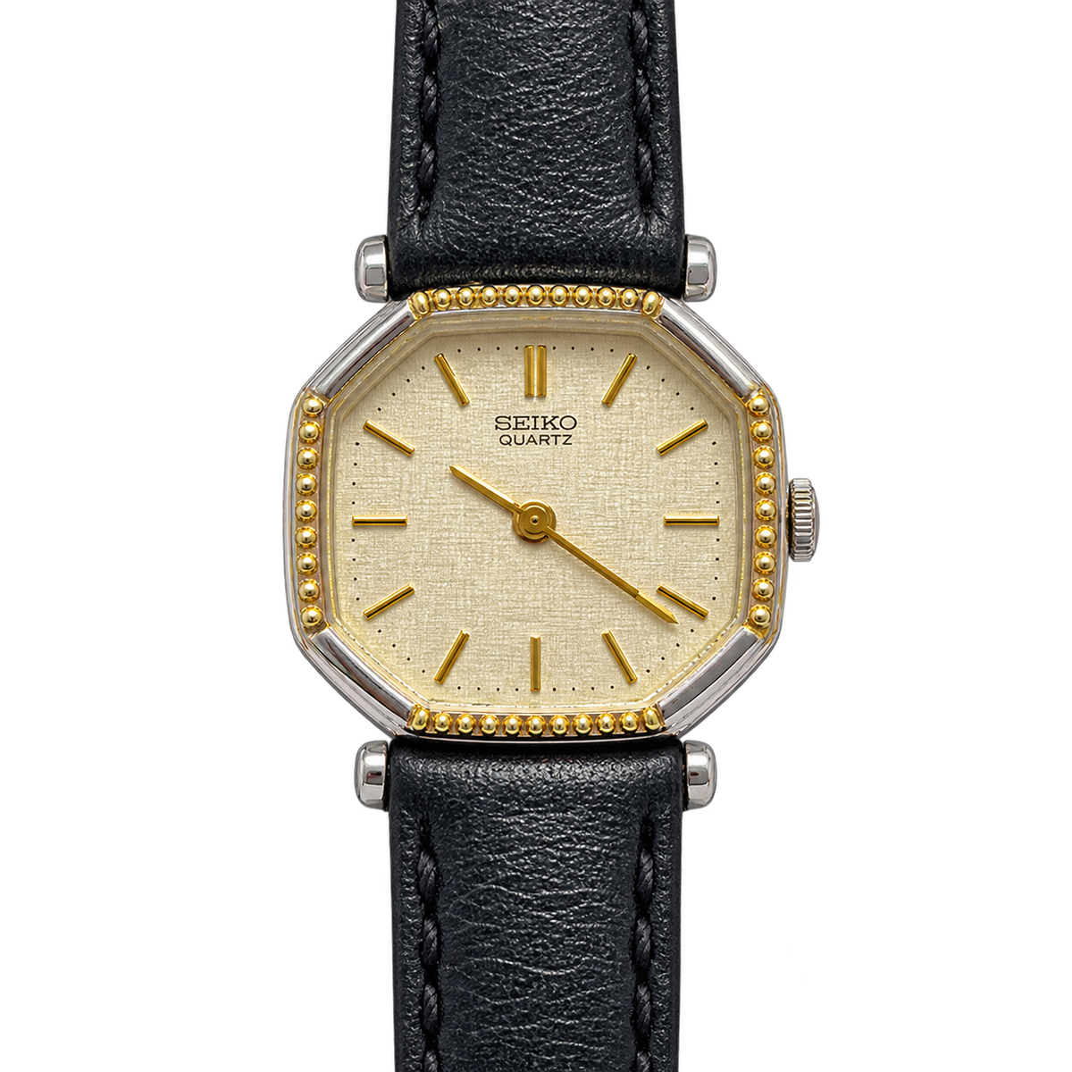Seiko Octagonal Beaded Bezel Two Tone Women's Watch