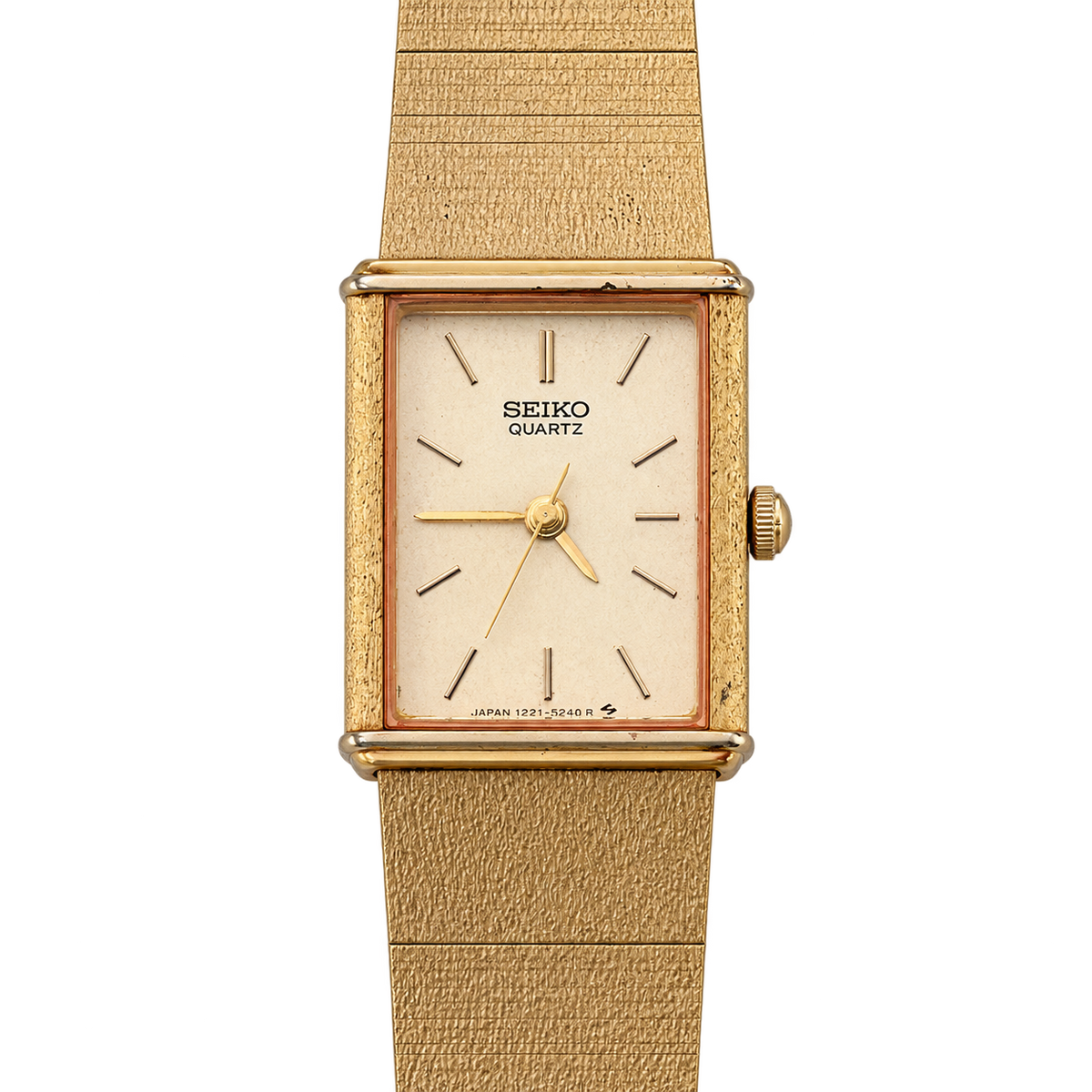 Seiko Gold Tone Tank Brushed Bracelet Women's Watch