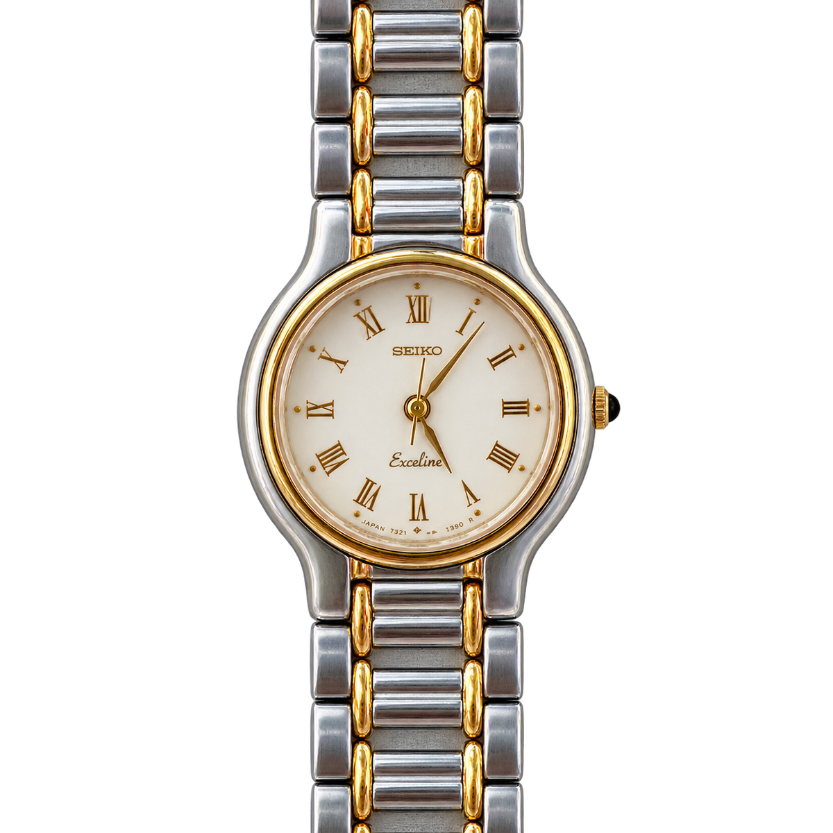 Seiko Exceline White Roman Dial Two Tone Women's Watch