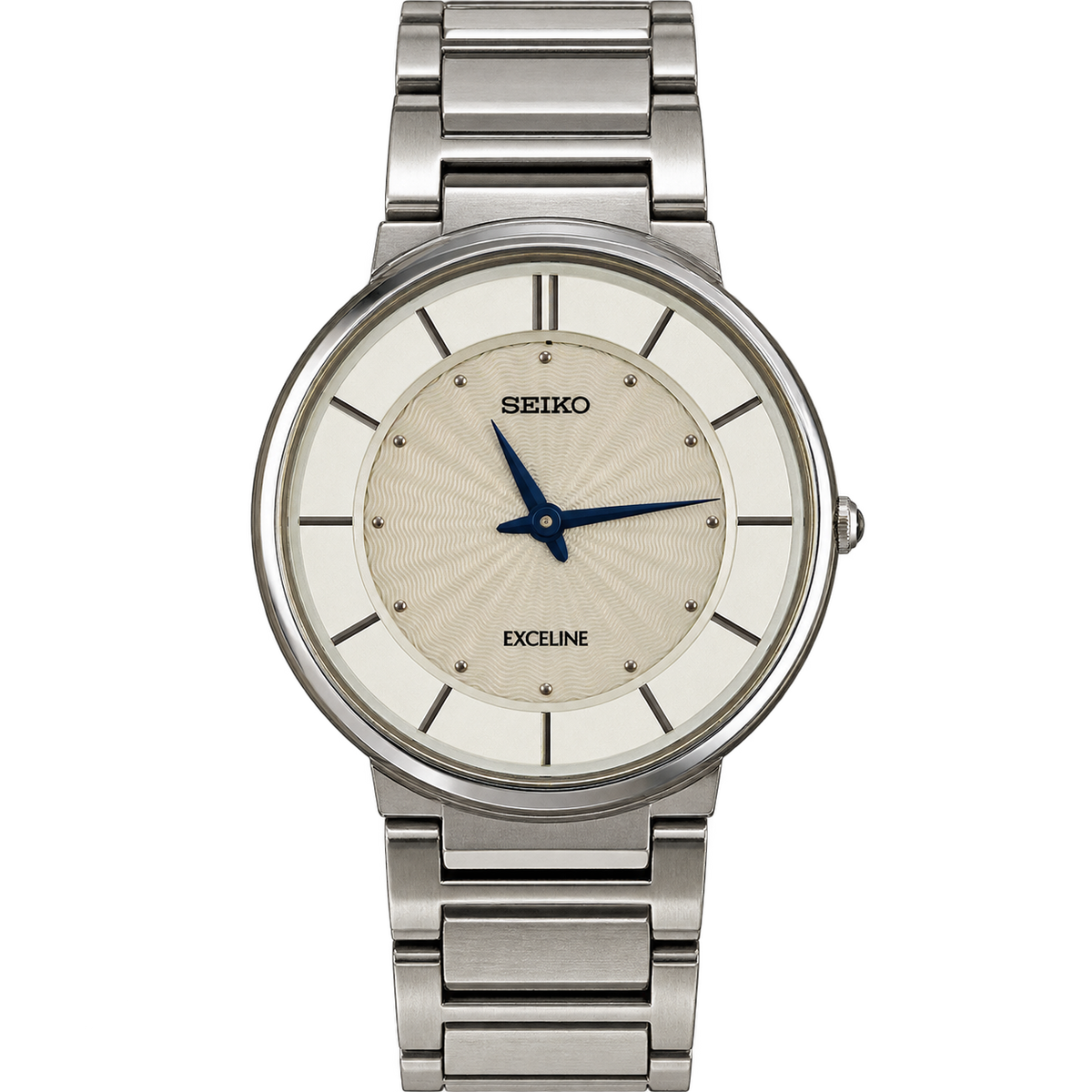 Seiko Exceline White Patterned Dial Silver Women's Watch