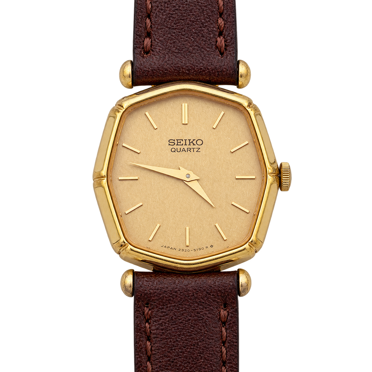 Seiko Champagne Cushion White Accent Women's Watch