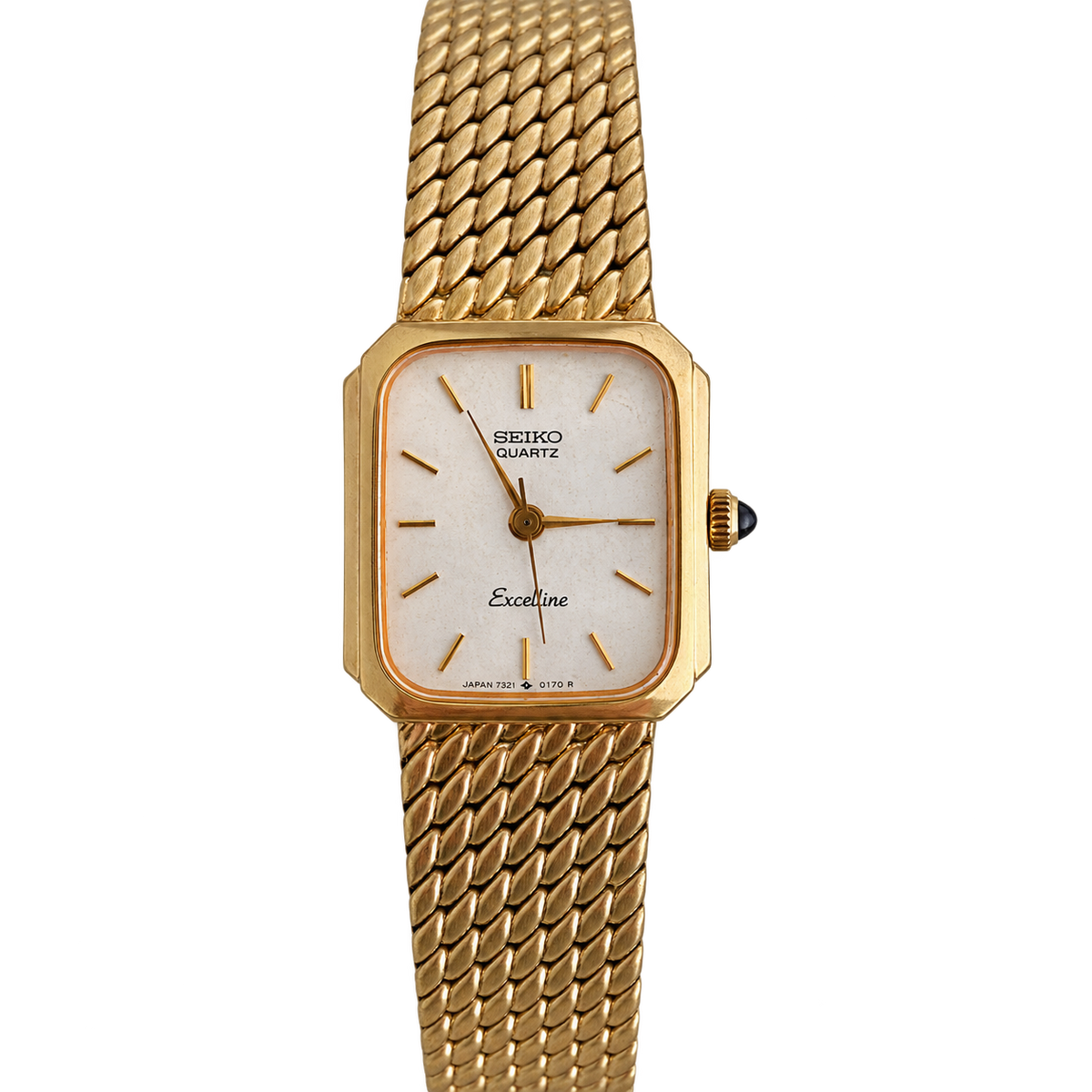 Seiko Exceline Textured Dial Gold Mesh Women’s Watch