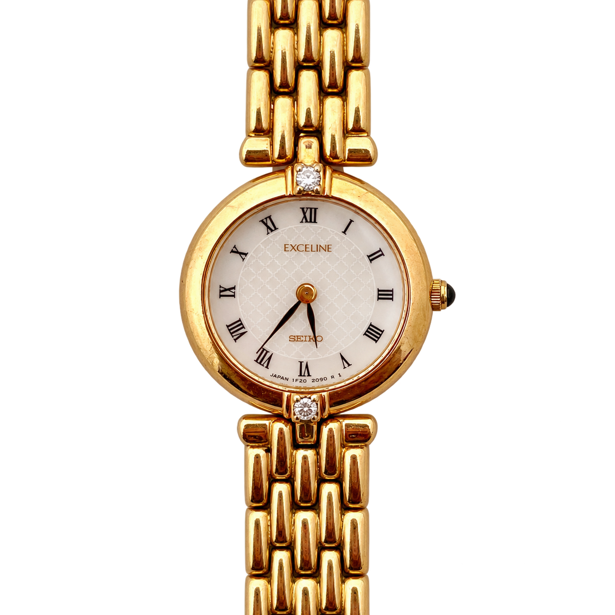 Seiko Exceline Roman Dial Gold Diamond Accent Women’s Watch