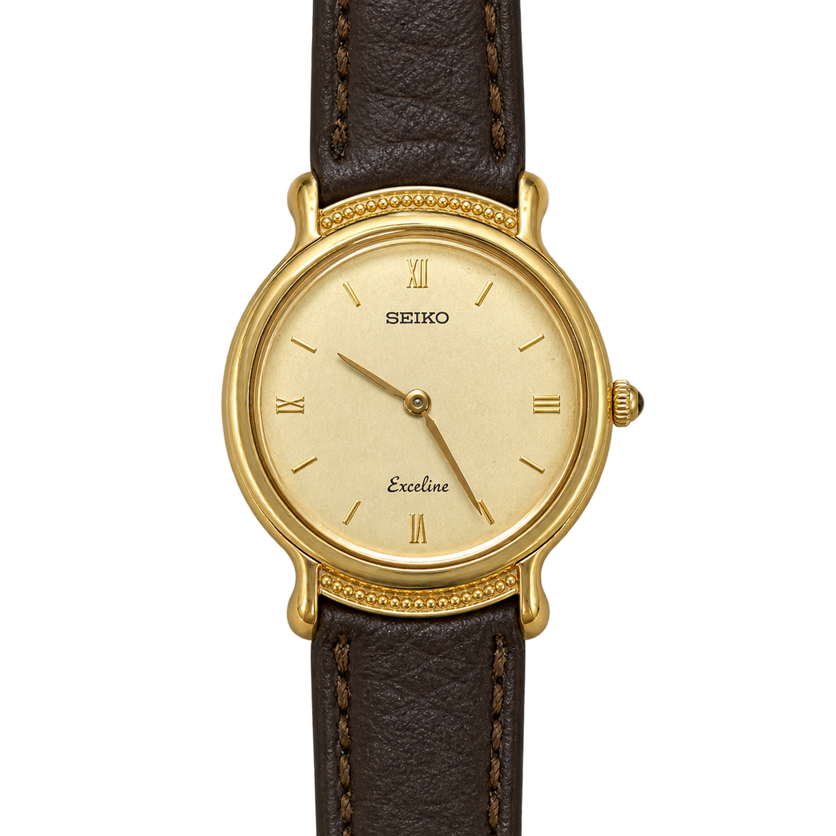 Seiko Exceline Gold Beaded Detail Women’s Watch