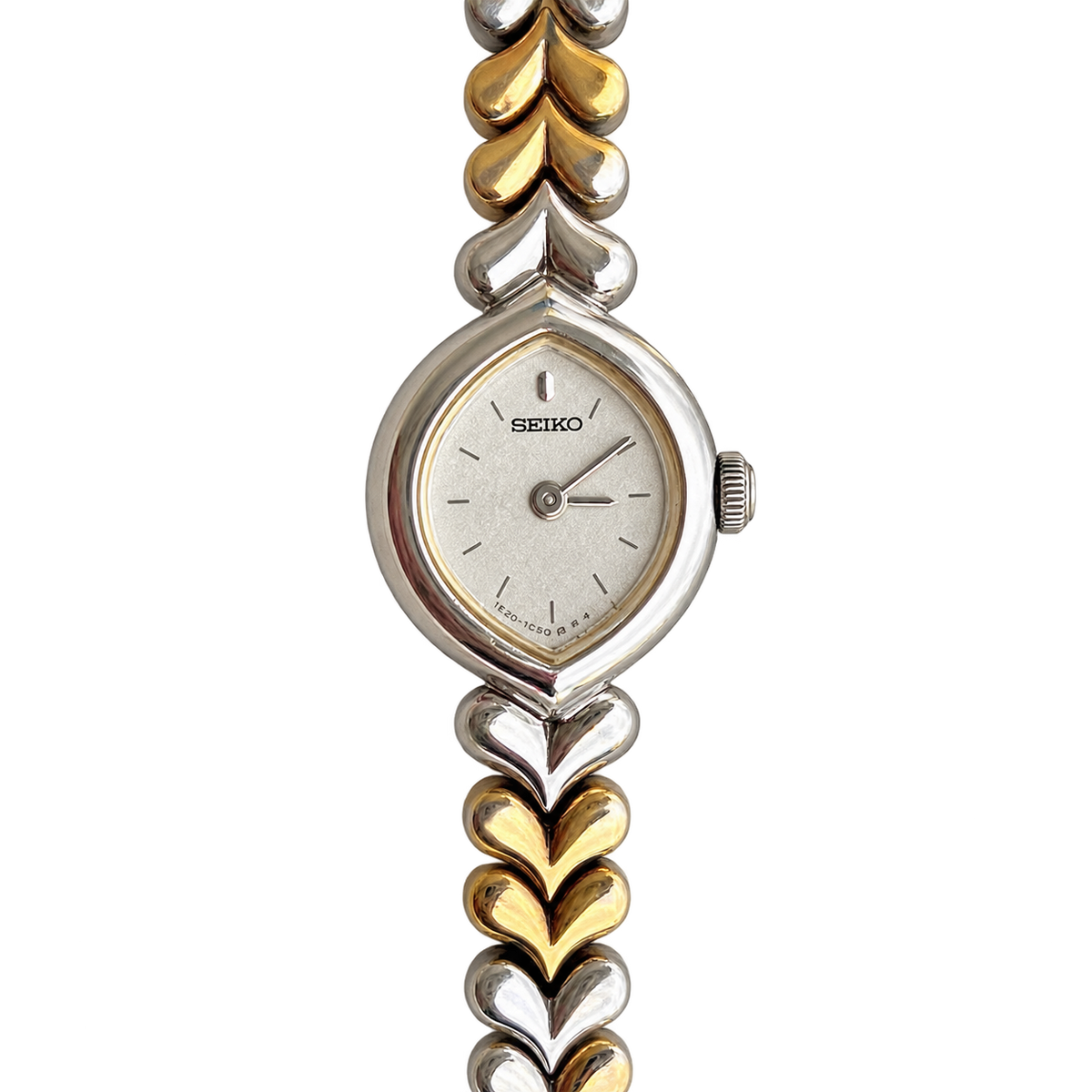 Seiko Silver Teardrop Women’s Watch with Two Tone Leaf Bracelet