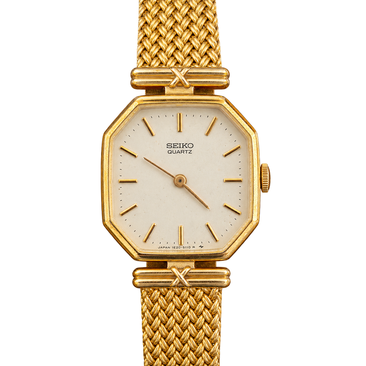 Seiko Octagonal Women’s Watch with Gold Mesh Bracelet