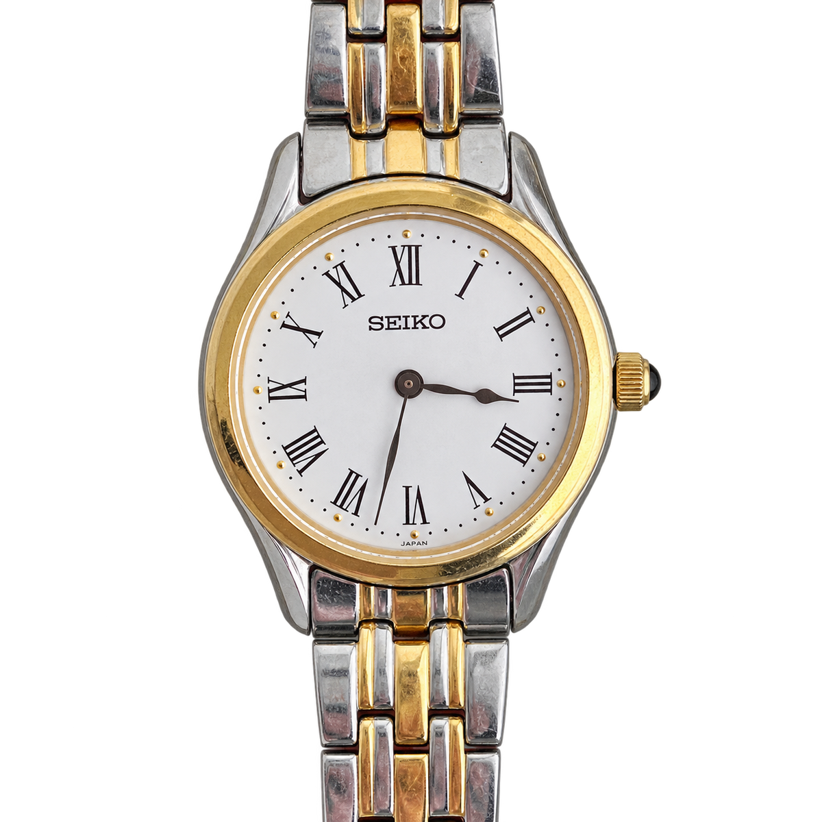 Seiko White Roman Dial Two Tone Bracelet Watch