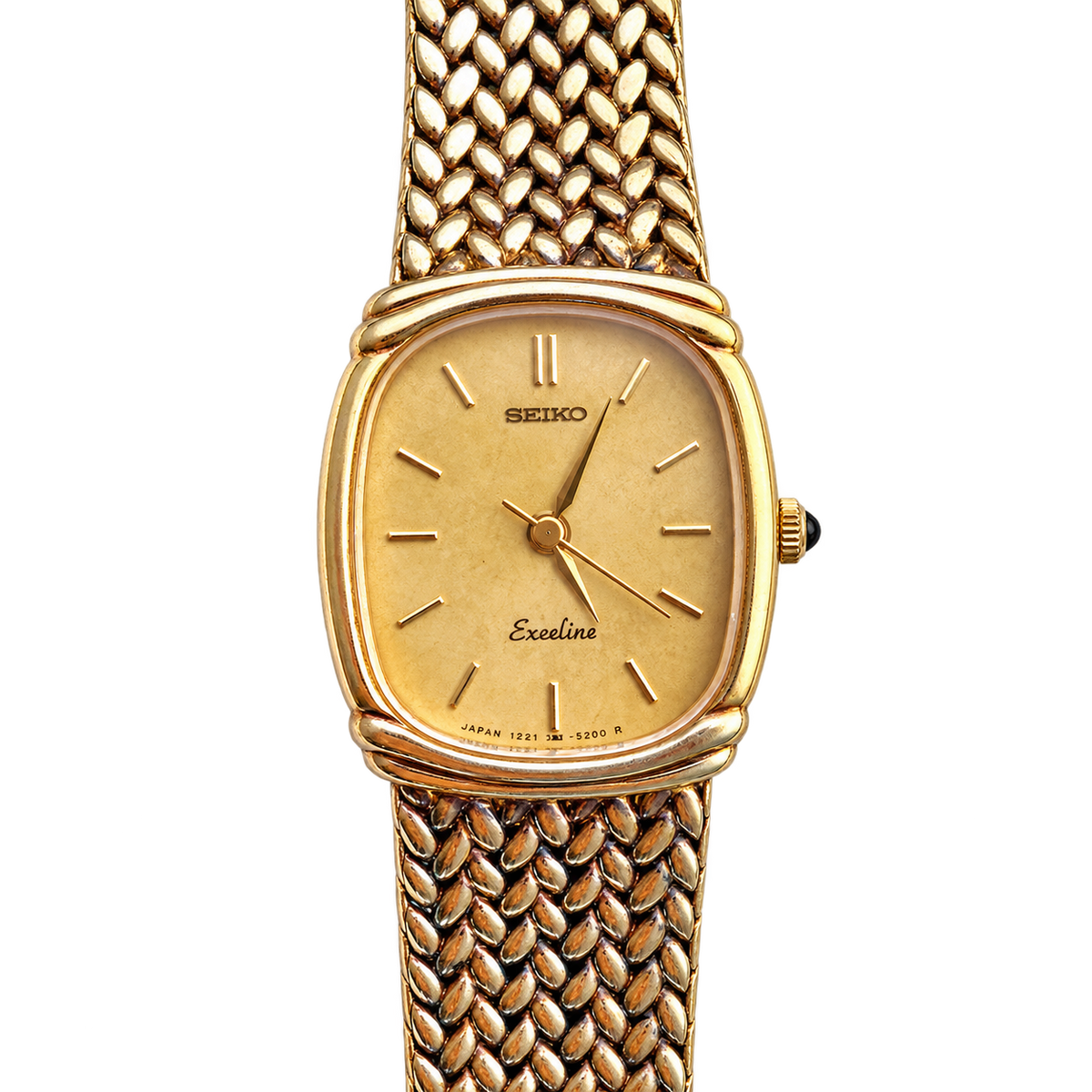 Seiko Exceline Gold Tone Woven Bracelet Watch