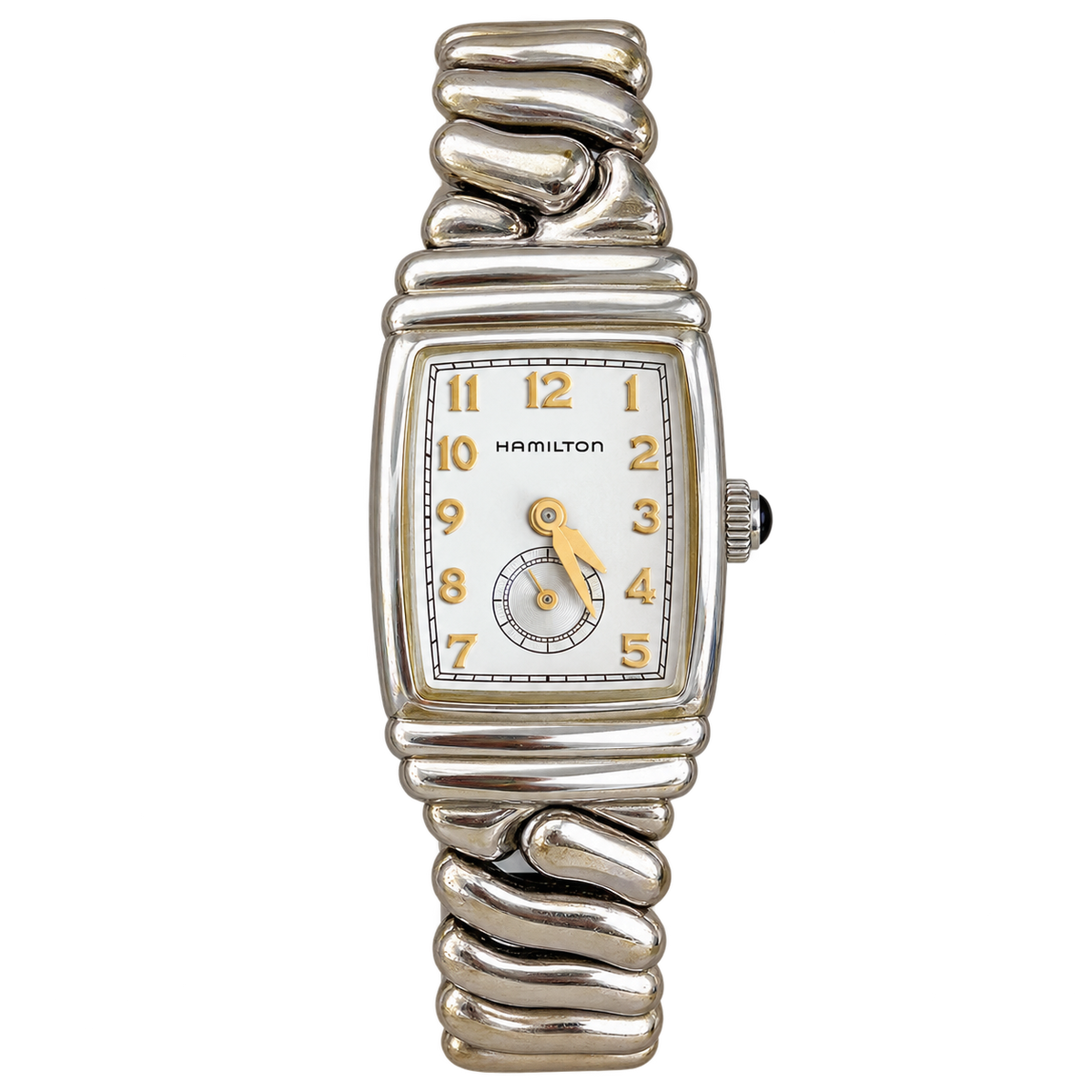 Hamilton Benton Silver Tone Sculpted Bracelet Watch
